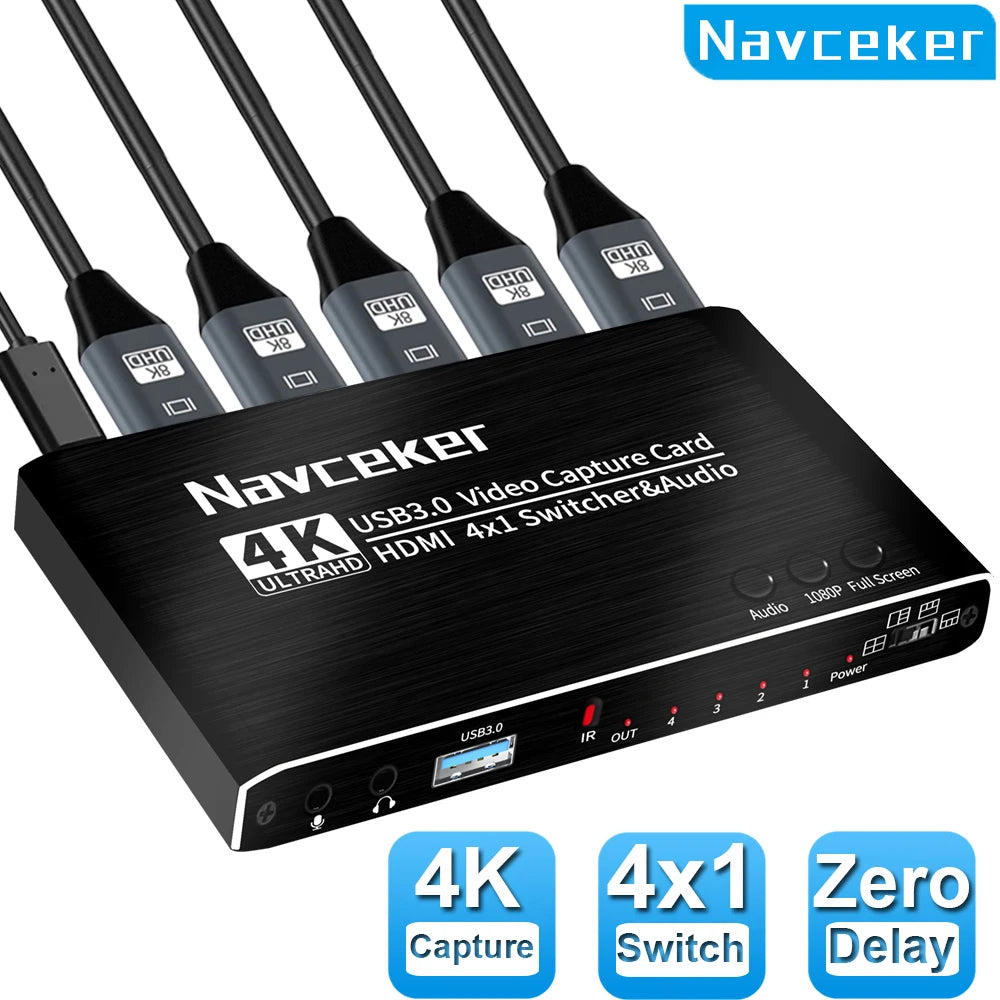 2023 4 Port 4K Video Capture Card USB