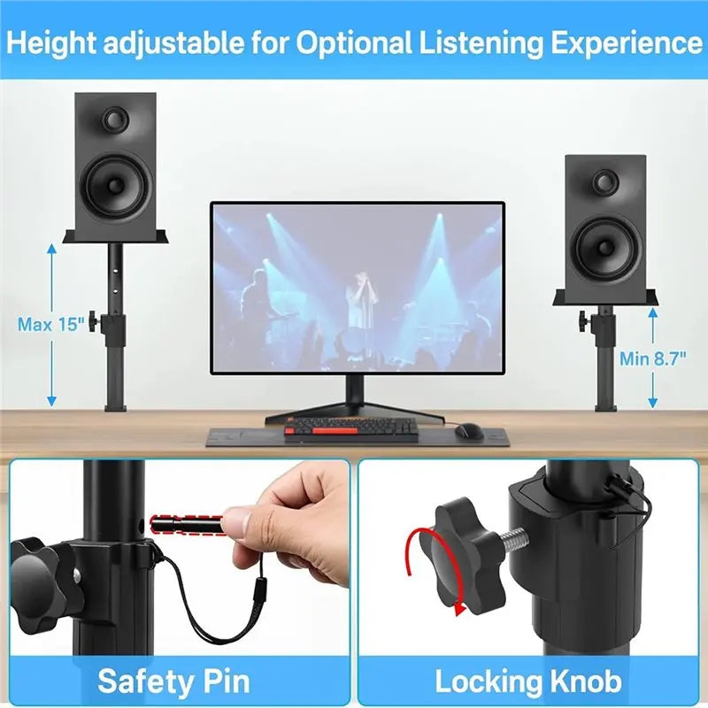 A99E-Studio-Grade Clamp Mount Speaker Stand