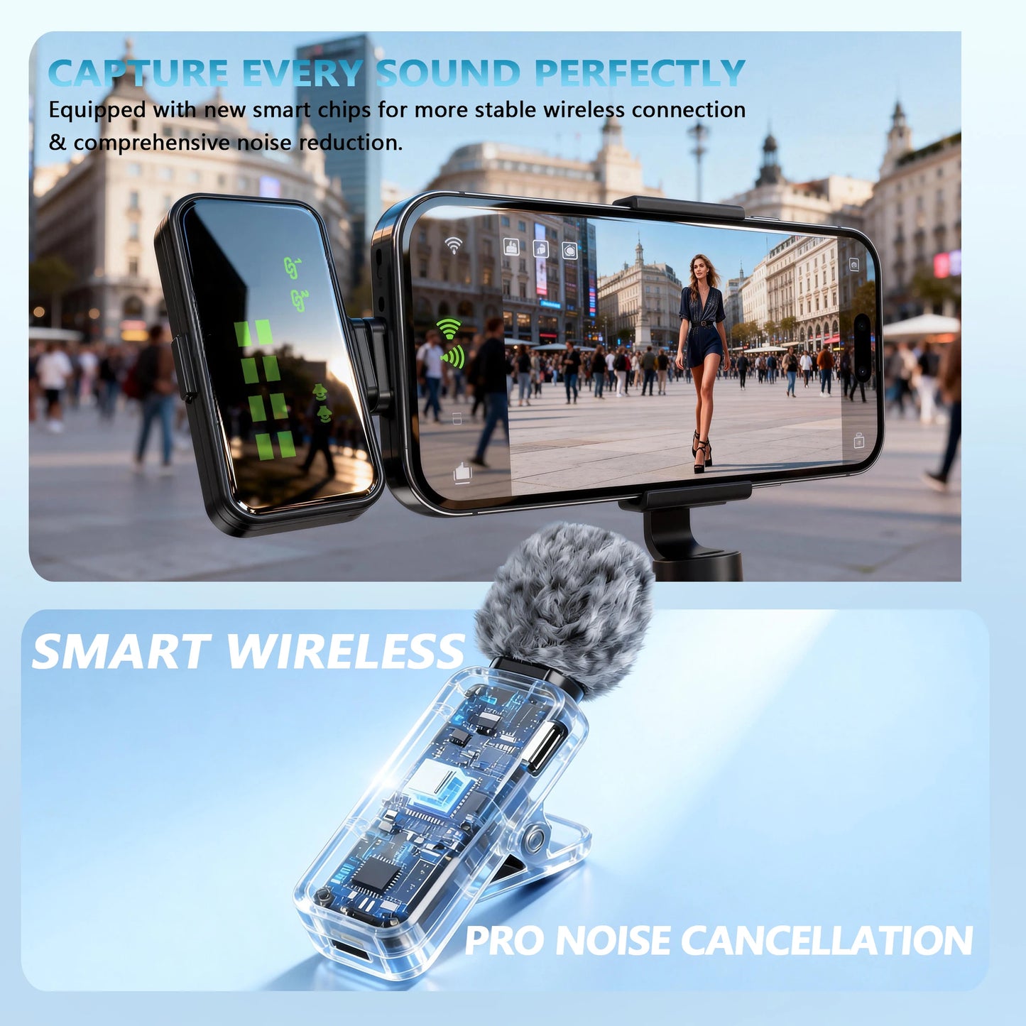 Wireless Mini Microphone for Audio Video Recording