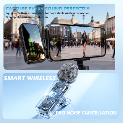 Wireless Mini Microphone for Audio Video Recording