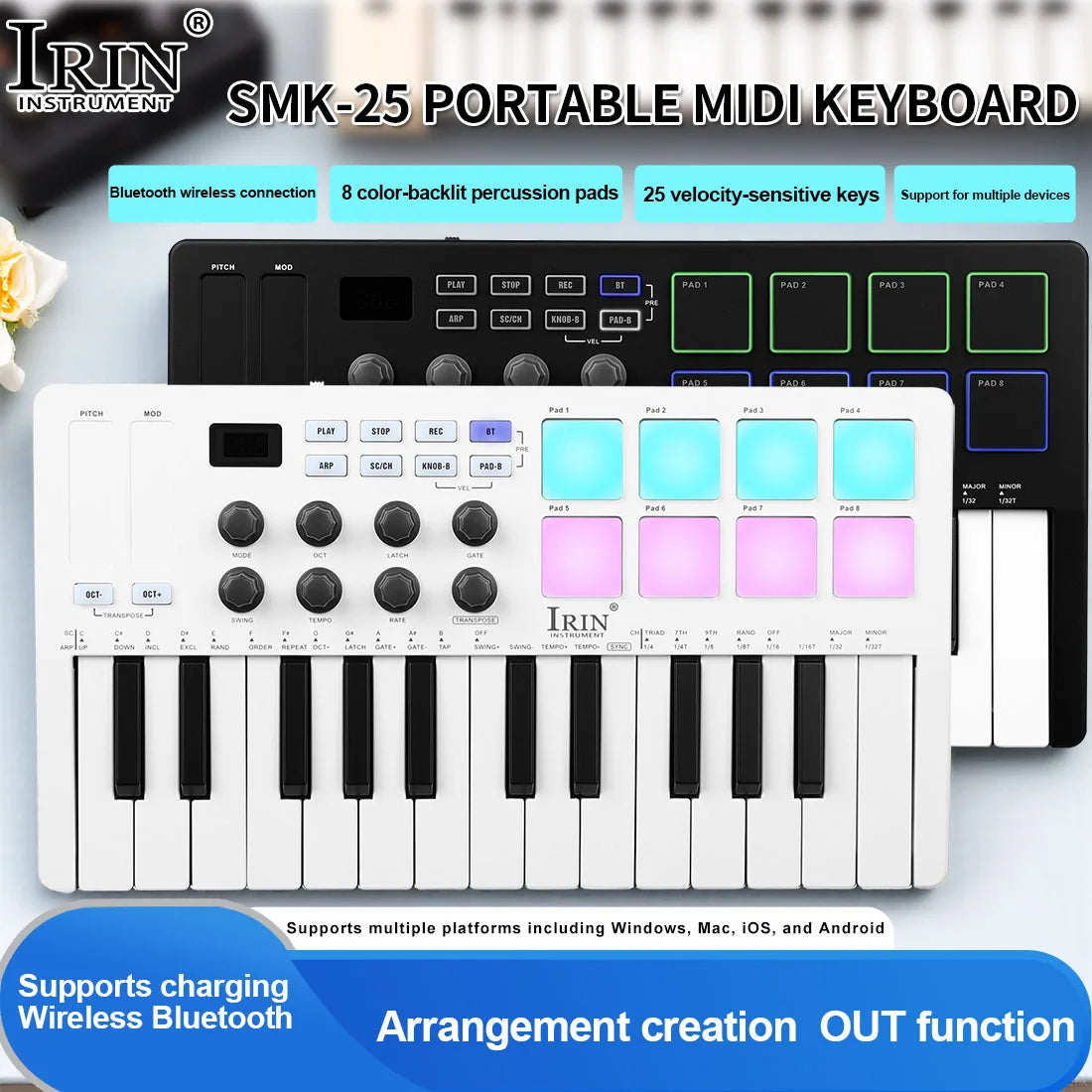 IRIN SMK-25 MIDI Pad Controller Keyboard