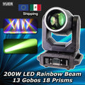 1/2/4Pcs 200W LED Beam Moving Head Light With Ring 6+12 Prisms 7 Gobos Rainbow Effect DMX For DJ Disco Party Bar Stage Lighting
