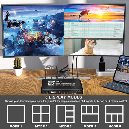 2023 4 Port 4K Video Capture Card USB