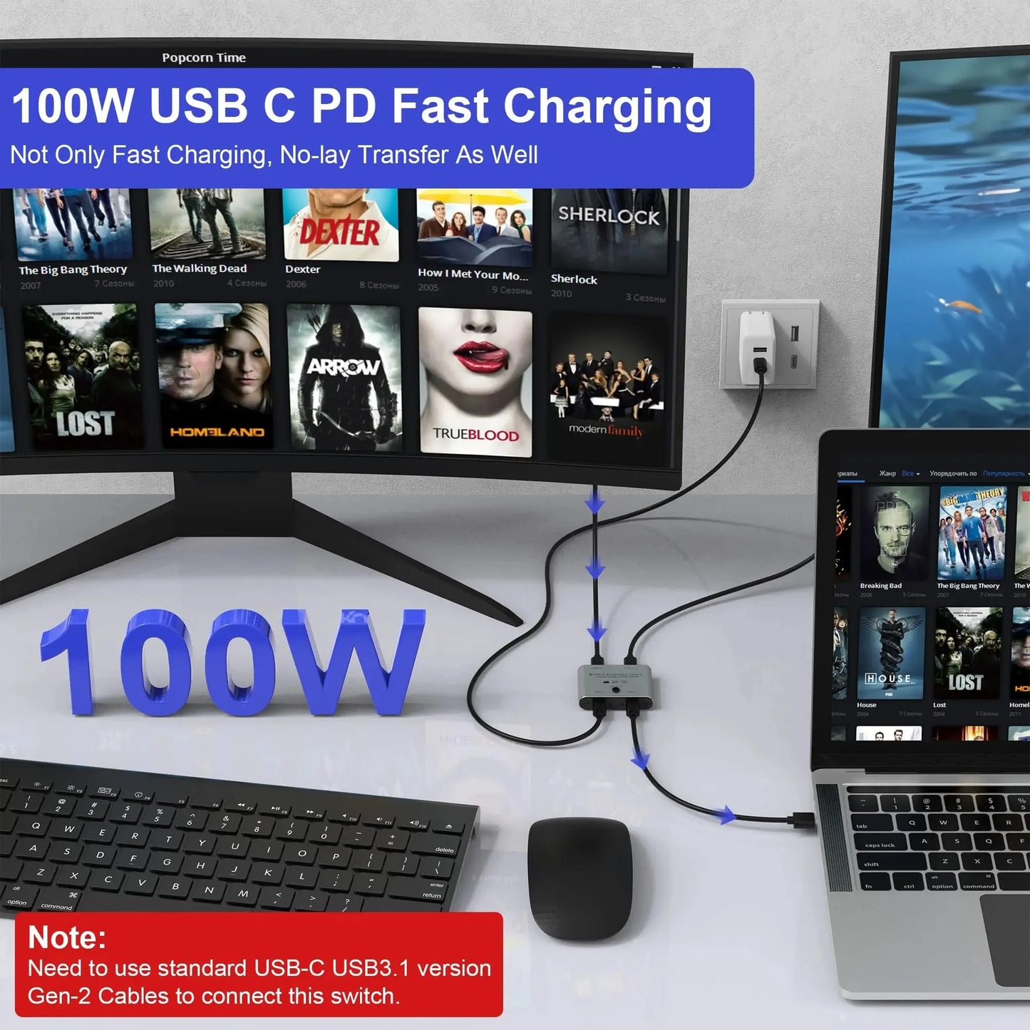 8K USB C Switch Bi-Directional USB-C