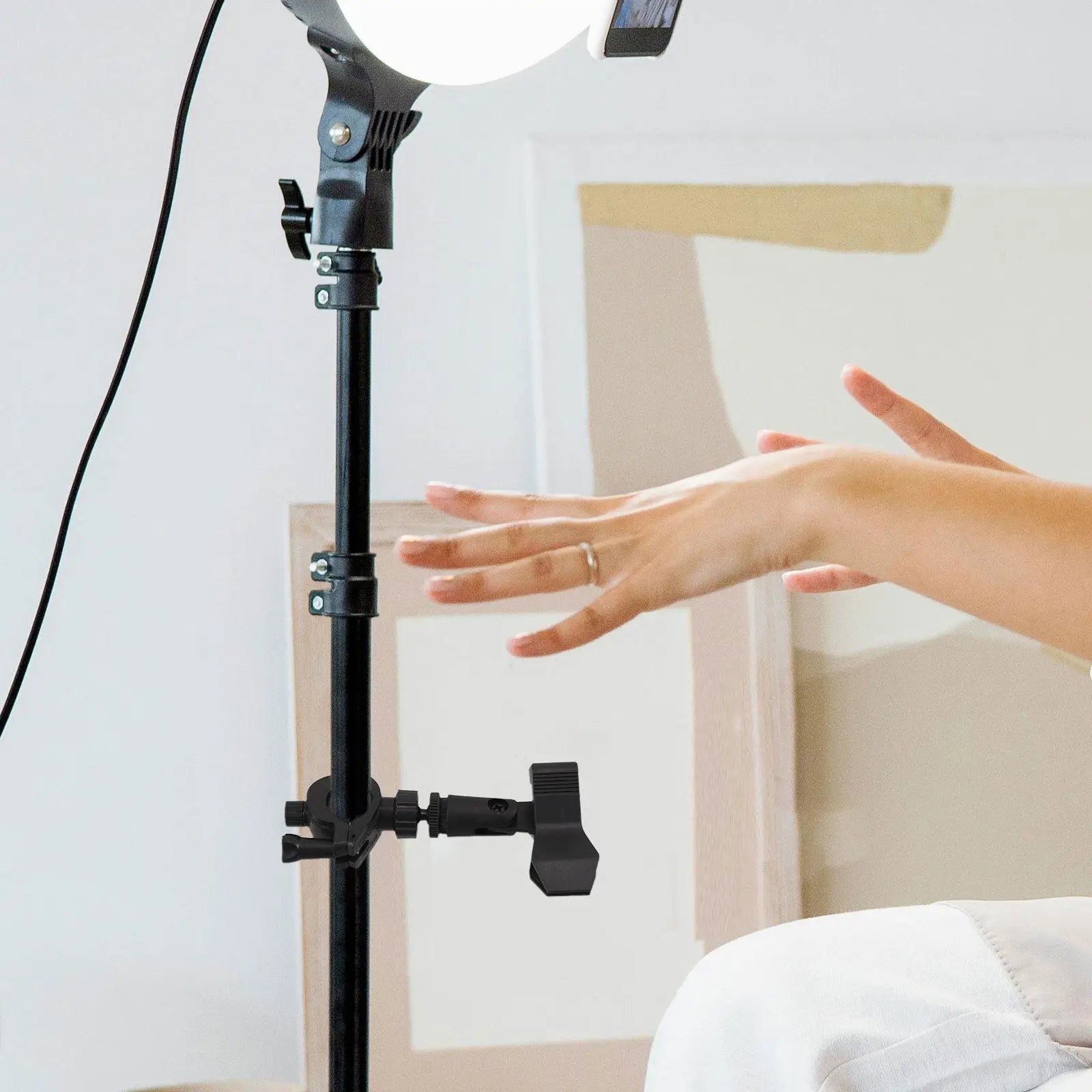 Sturdy Tripod Microphone Stand Clip Holder Adjustable Mic Mount for Live Streaming Recording Podcasting Desktop Broadcast Setup