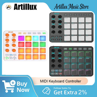 1Pc MIDI Controller RGB Keyboard Portable