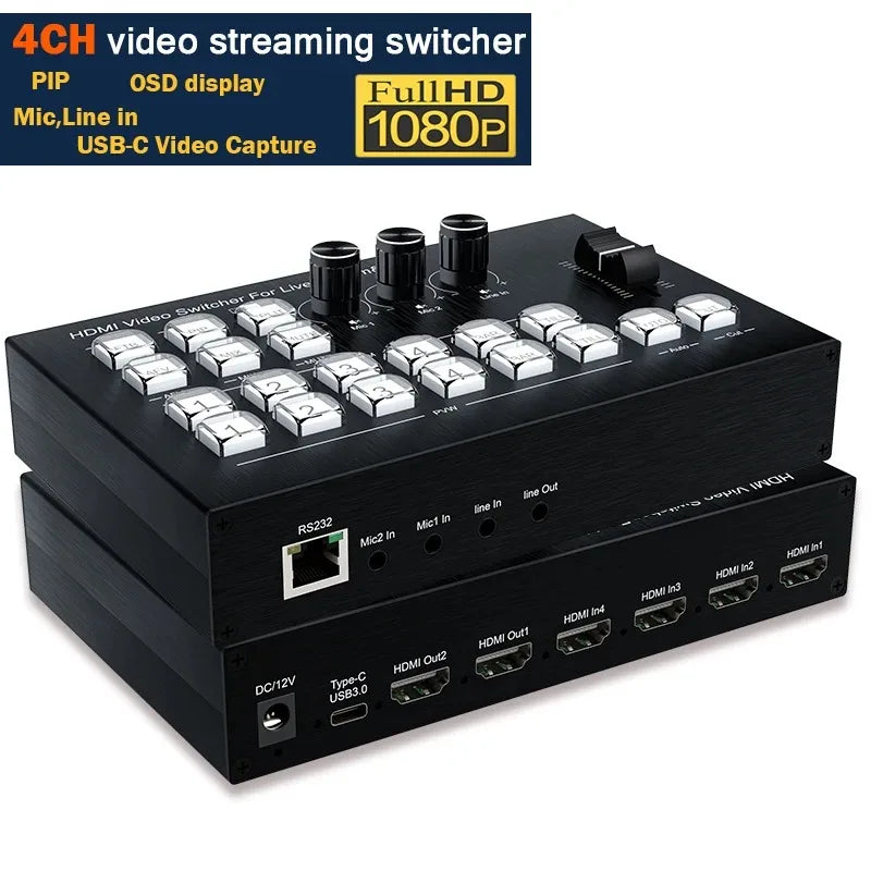1080P HDMI Video Live Switch 4 in 2