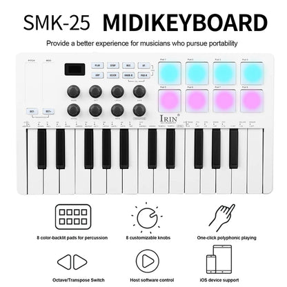 IRIN SMK-25 MIDI Pad Controller Keyboard
