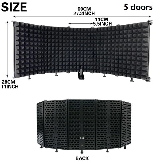 3 / 5 Panel Reflection Filters Professional Studio Recording Microphone