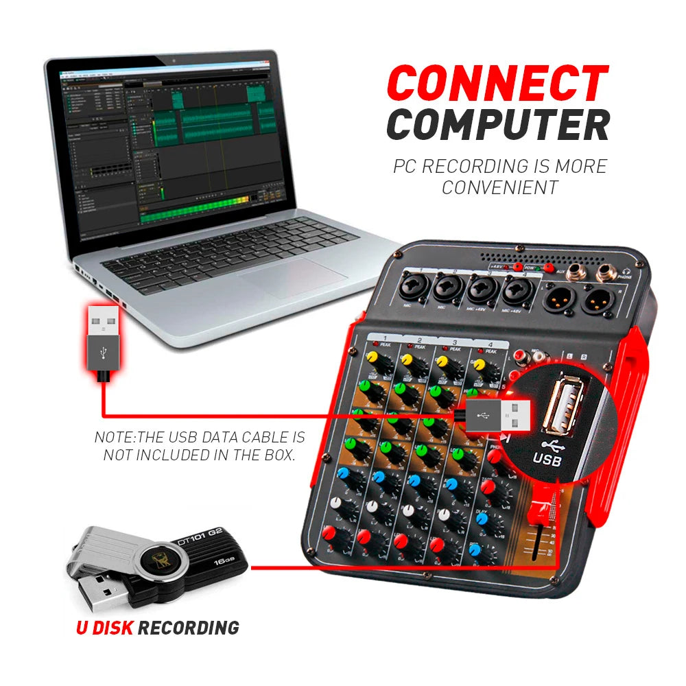 Debra 6-channel audio mixer with 48V phantom power