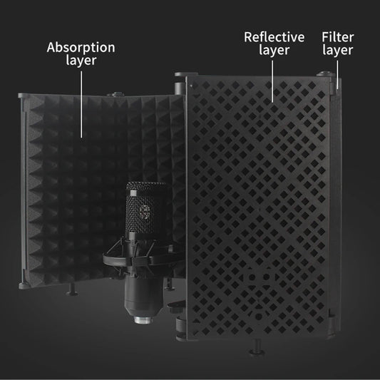 3/5 door studio microphone foldable isolation shield