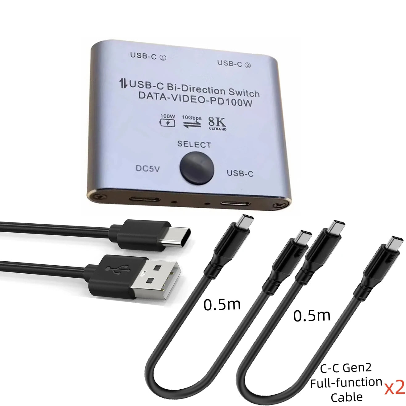 8K USB C Switch Bi-Directional USB-C