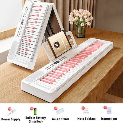 Folding Piano 61 Keys Electronic Piano Portable
