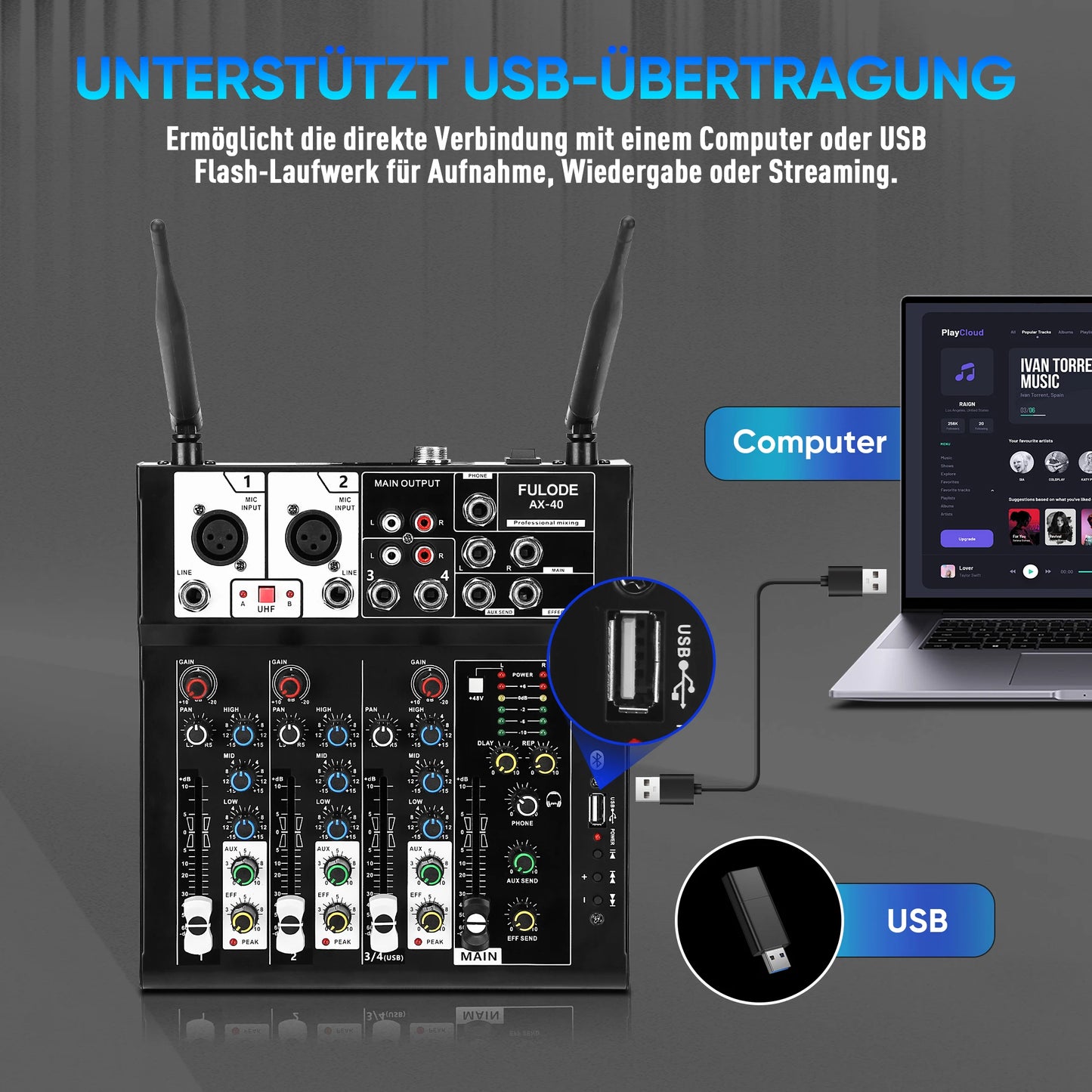 FULUODE AX-40 Mixer and microphone kit