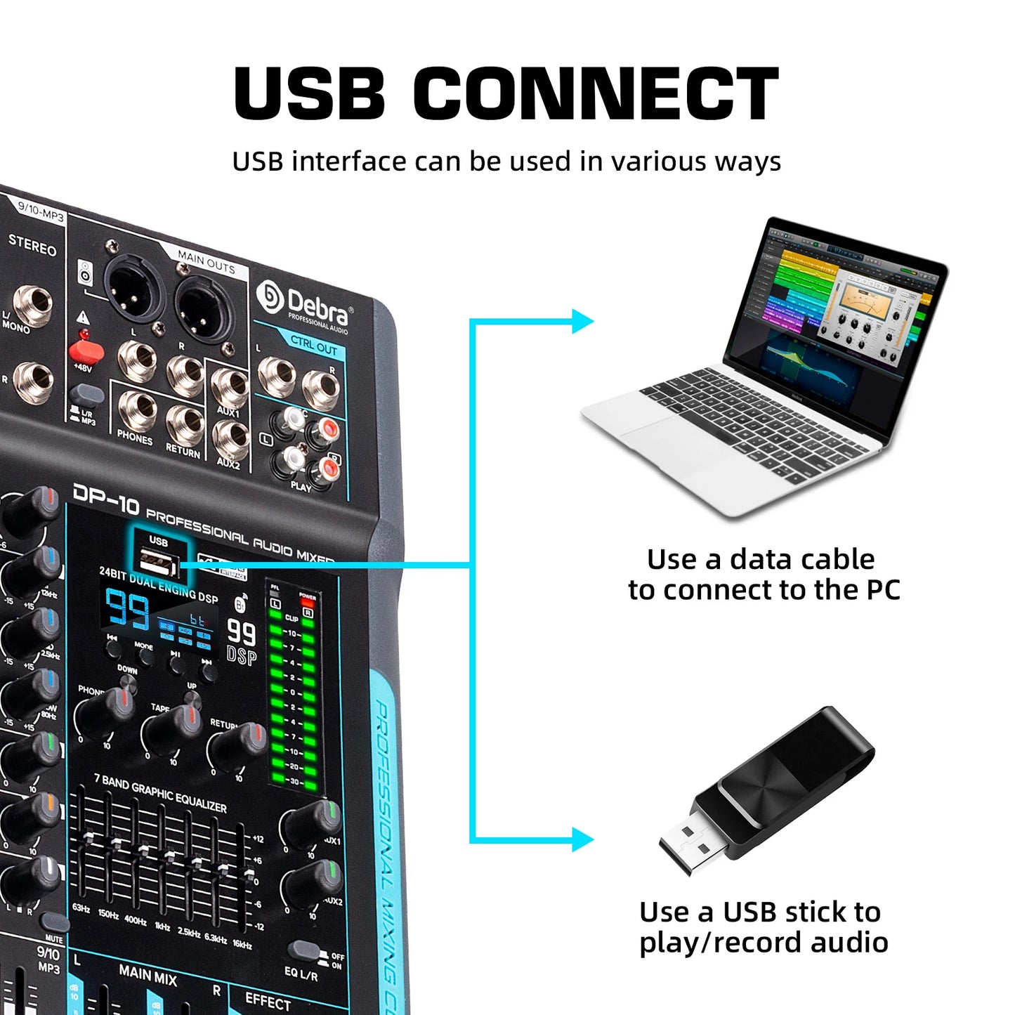 Debra 99 DSP Audio Mixer DJ Controller DP-10 10