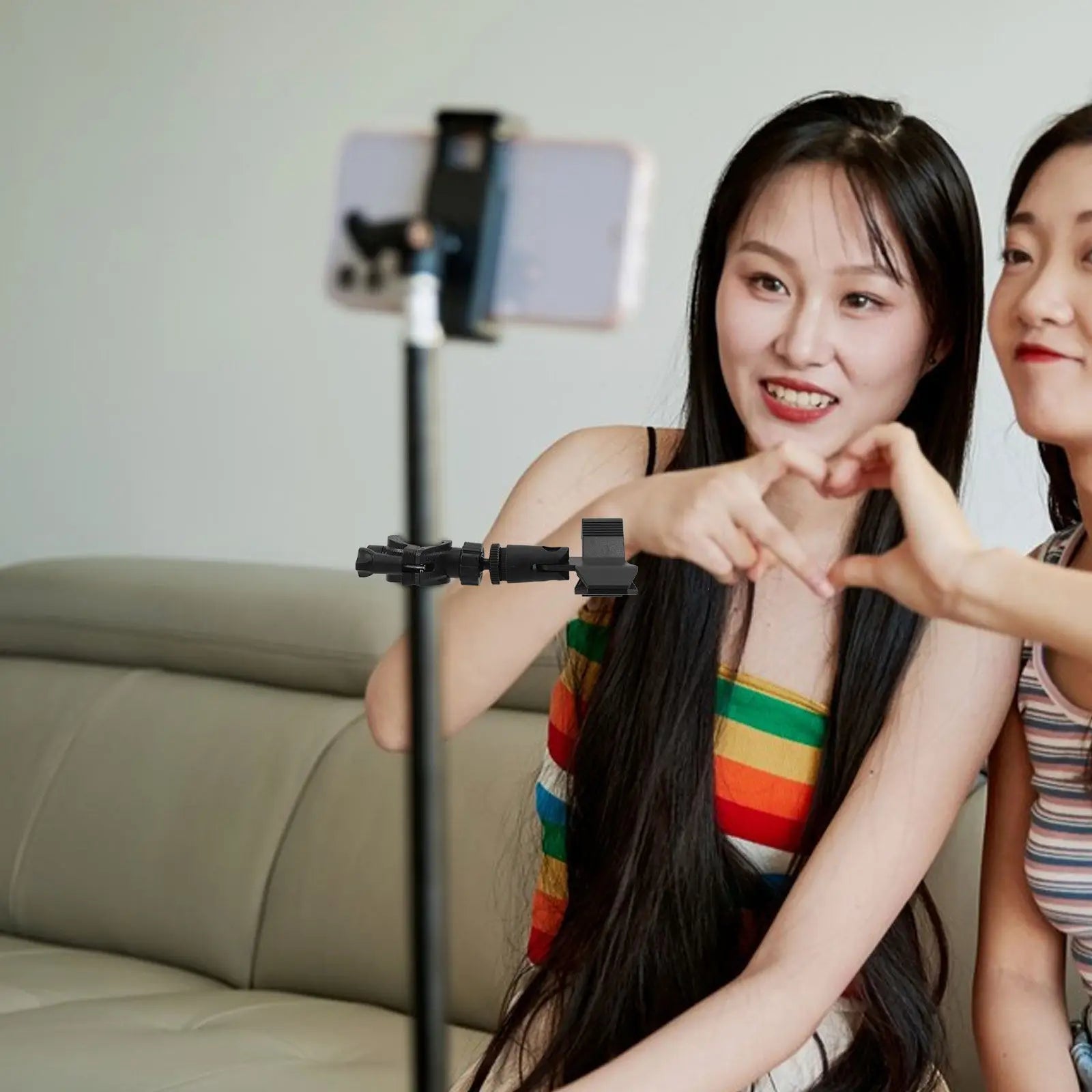 Sturdy Tripod Microphone Stand Clip Holder Adjustable Mic Mount for Live Streaming Recording Podcasting Desktop Broadcast Setup