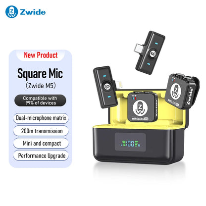 Zwide M5 small square wireless lavalier microphone