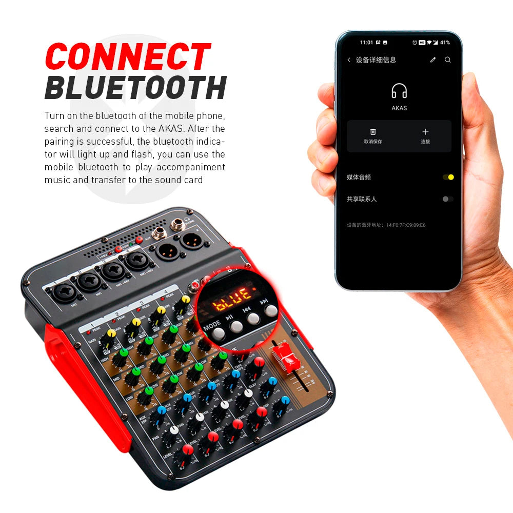 Debra 6-channel audio mixer with 48V phantom power