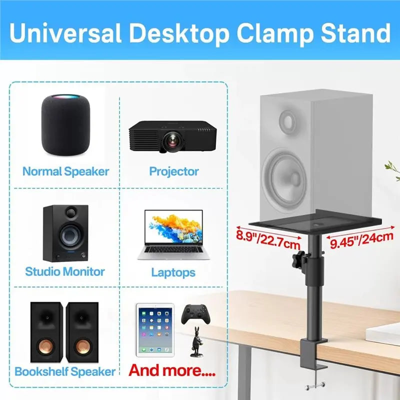 A99E-Studio-Grade Clamp Mount Speaker Stand