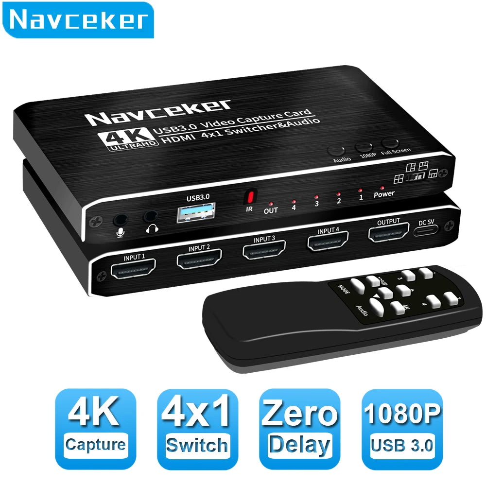 2023 4 Port 4K Video Capture Card USB