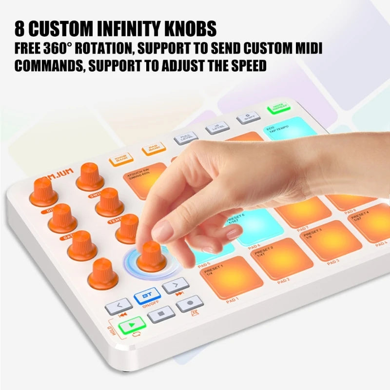 1Pc MIDI Controller RGB Keyboard Portable