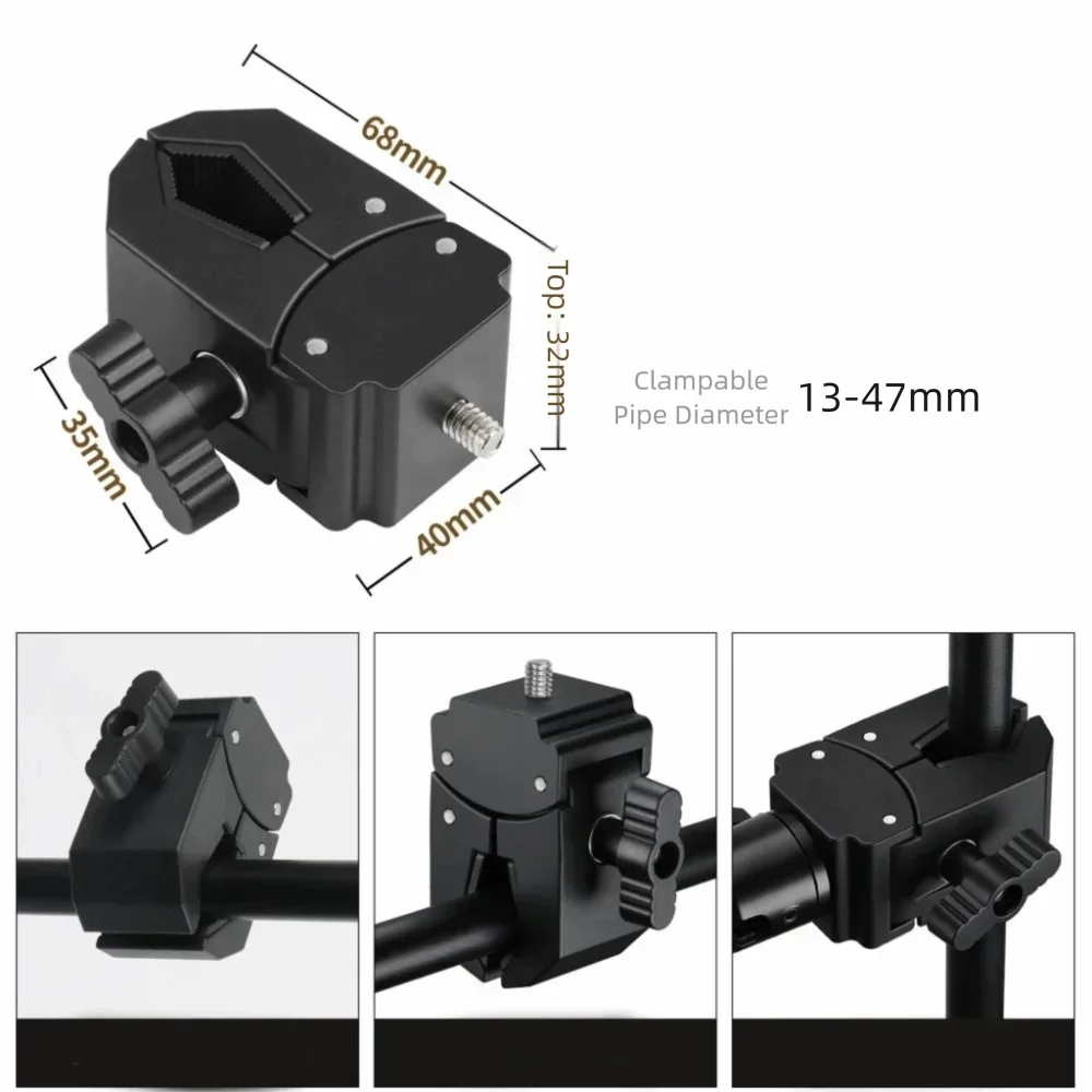 NEW 360-Degree Rotable Tablet Mount Holder Universal 1/4 Thread Phone Holder Adjustable Microphone Stand Podcasting